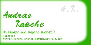 andras kapche business card